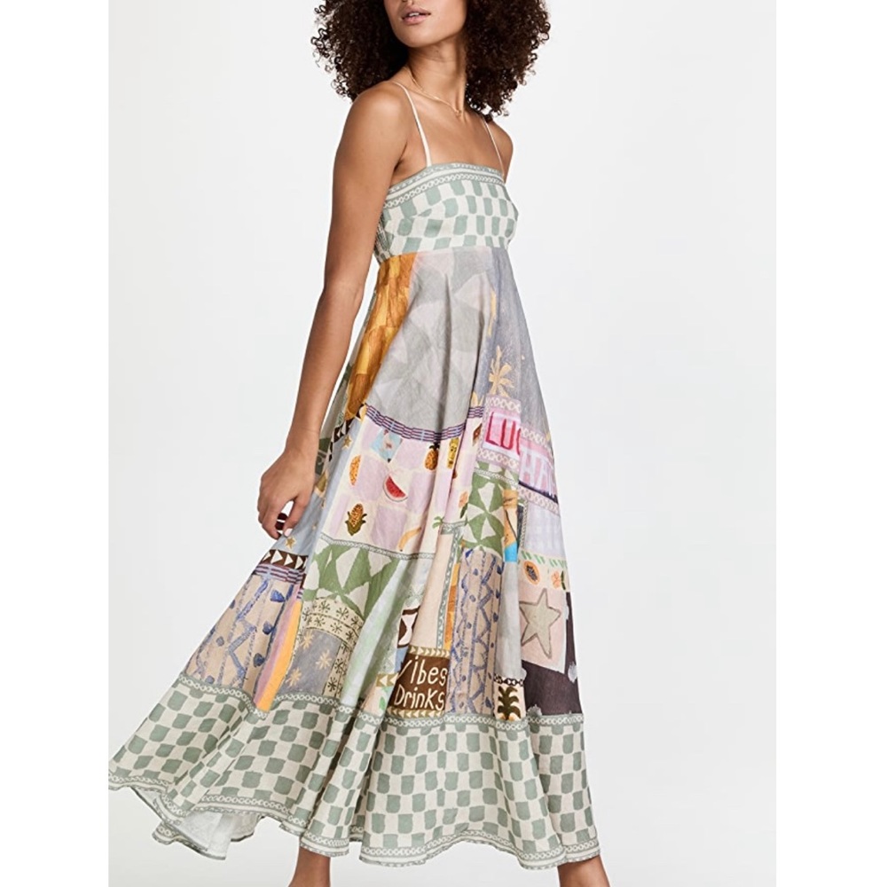 Boho Patchwork Maxi Dress in Pastel Multi - Picture 6 of 16
